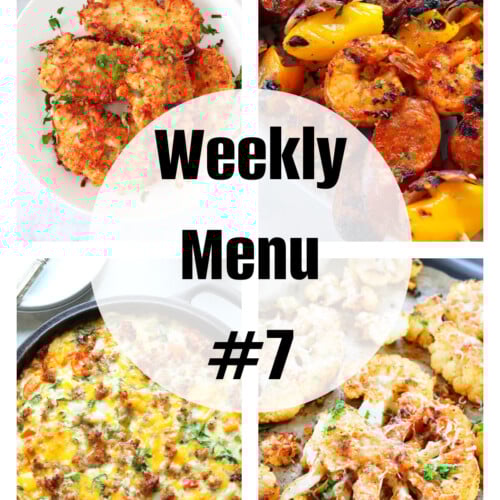 Square photo of a collage for weekly menu 6 post.